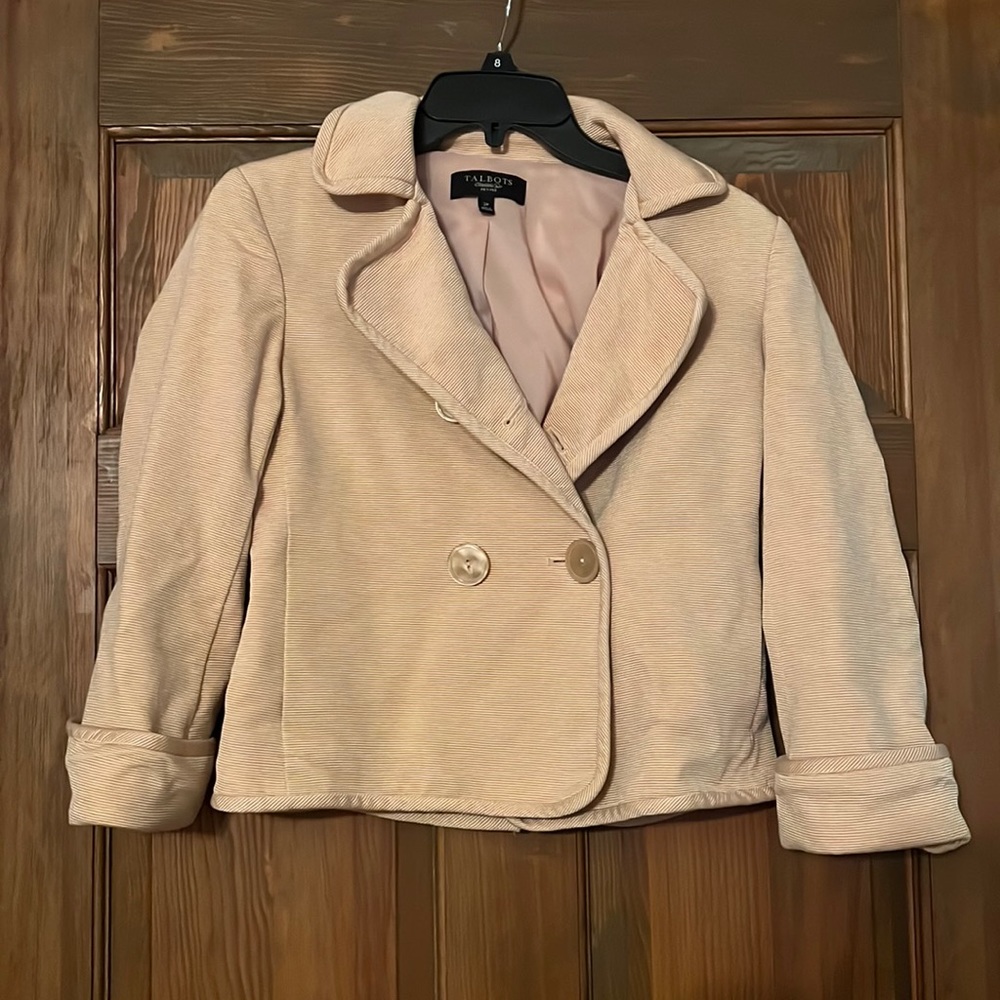 Talbots 2 petite neutral corduroy jacket